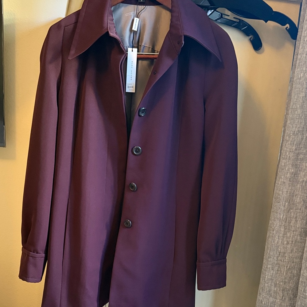 Marc Jacobs Burgundy Button-Up Jacket